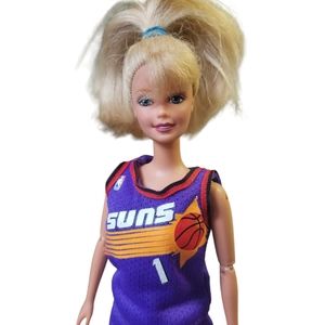 Vintage NBA Phoenix Suns Barbie 1998 Mattel Blonde Jersey Shorts
